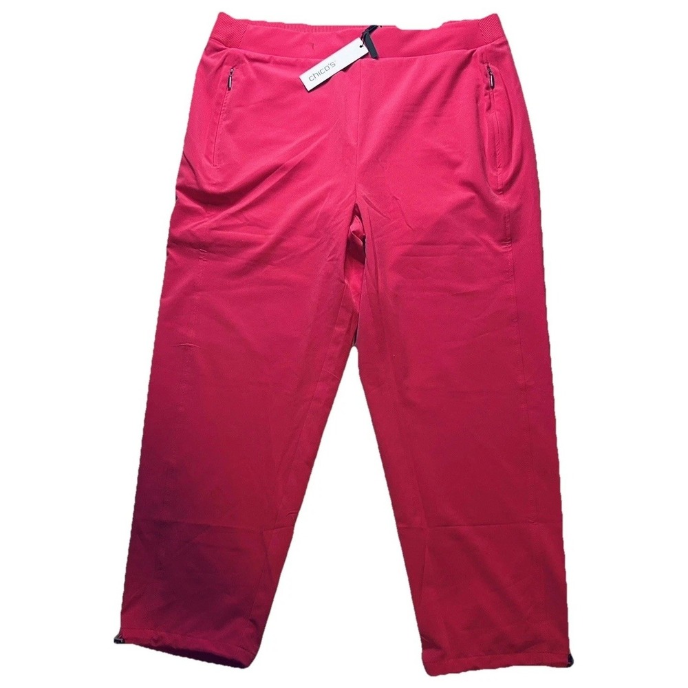 Chicos Zenergy UPF Neema Bungee Crop Pants Pink Bromeliad 570357779 Size 1 US 8 - Picture 2 of 16